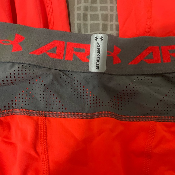 Under Armour Orange and Gray Athletic Leggings Medium - Picture 4 of 5